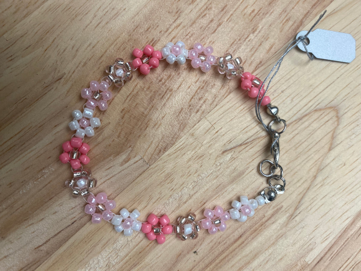 Bracelet fleur Fraise givrée