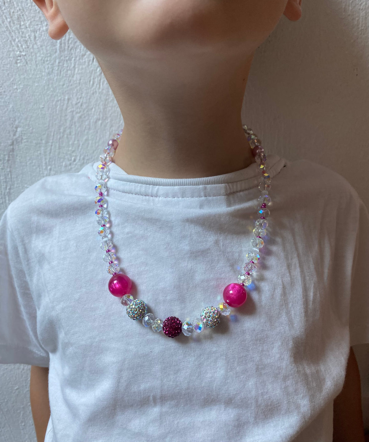 Collier rose givré