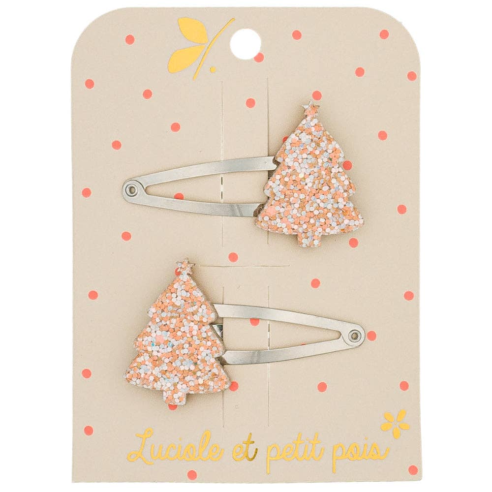 Barrettes sapins - Crème